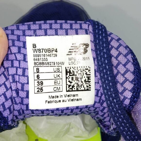 New Balance 870v4 Womens Pre-owned Purple & Lavender Running Sneakers - sz. 8 - Picture 6 of 6